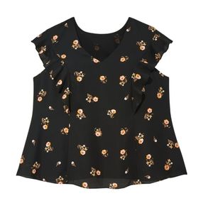 1X Marybelle Allie Cap Sleeve Floral Print Blouse